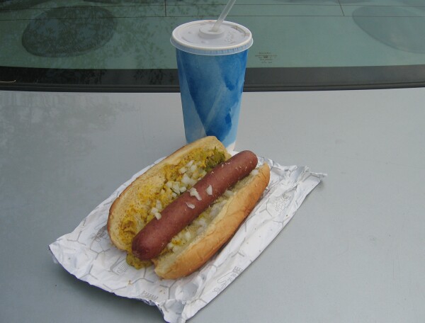 There were free hot dogs and soda's for everyone who stopped by.